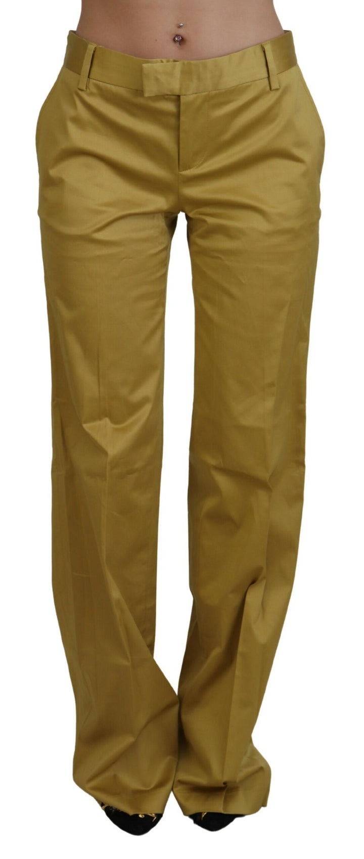 Just Cavalli Elegant Gold Straight Fit Pants