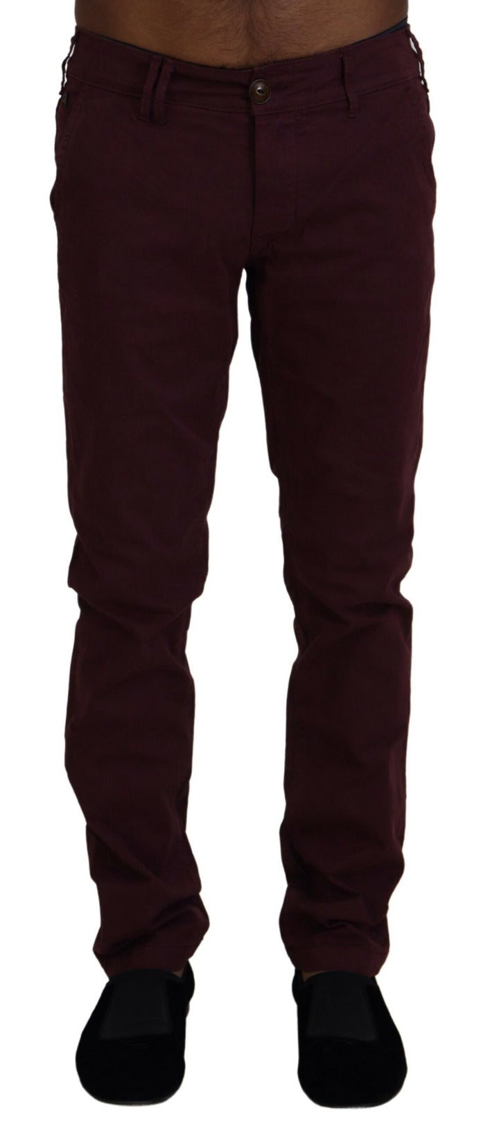 CYCLE Maroon Skinny Fit Cotton Pants