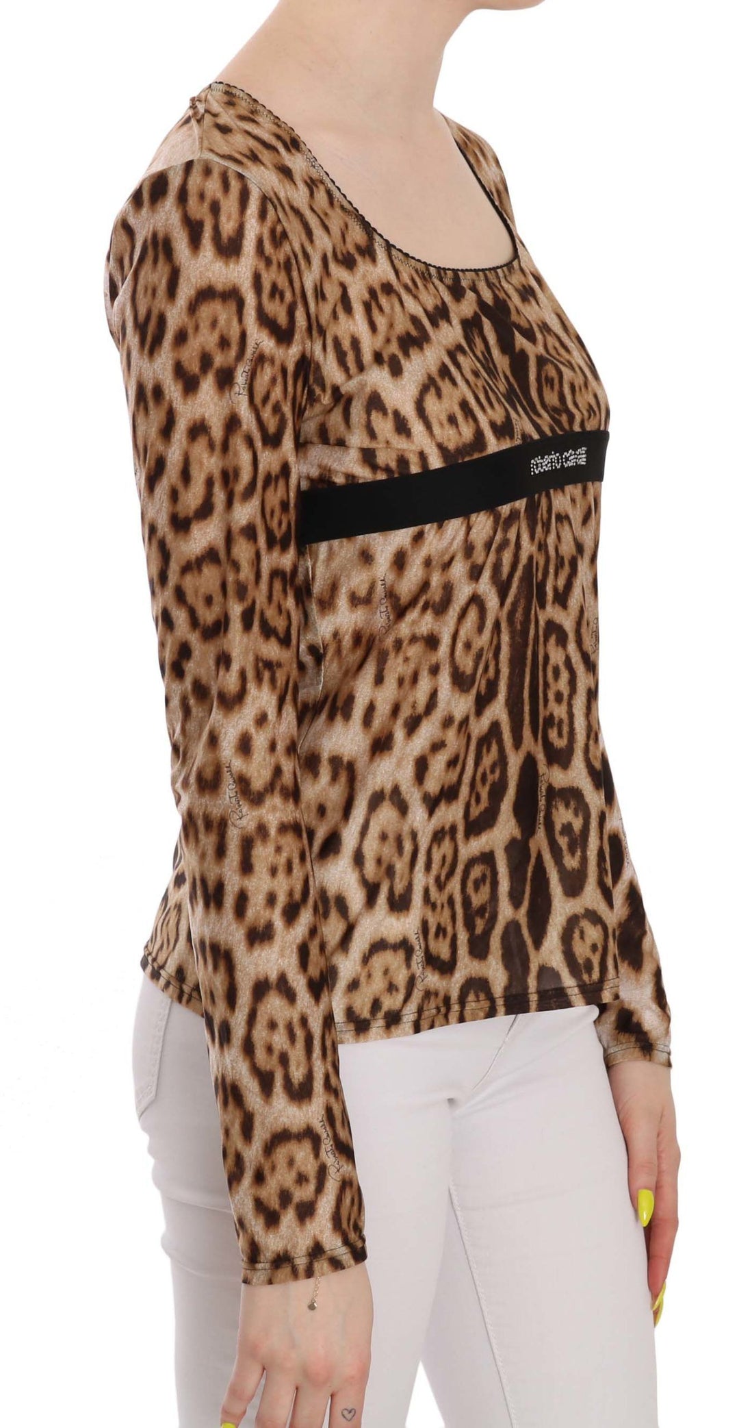 Roberto Cavalli Elegant Leopard Long Sleeve Top