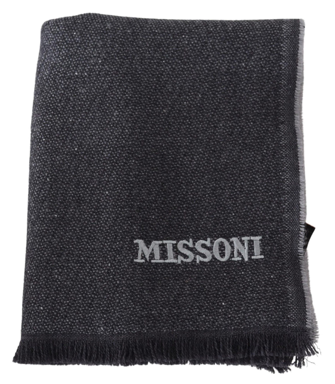 Missoni Elegant Wool Scarf with Signature Embroidery