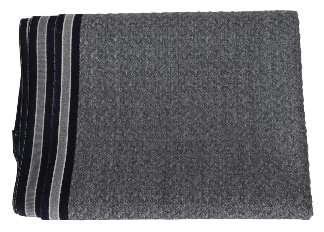 Missoni Elegant Gray Wool Scarf with Signature Stripes