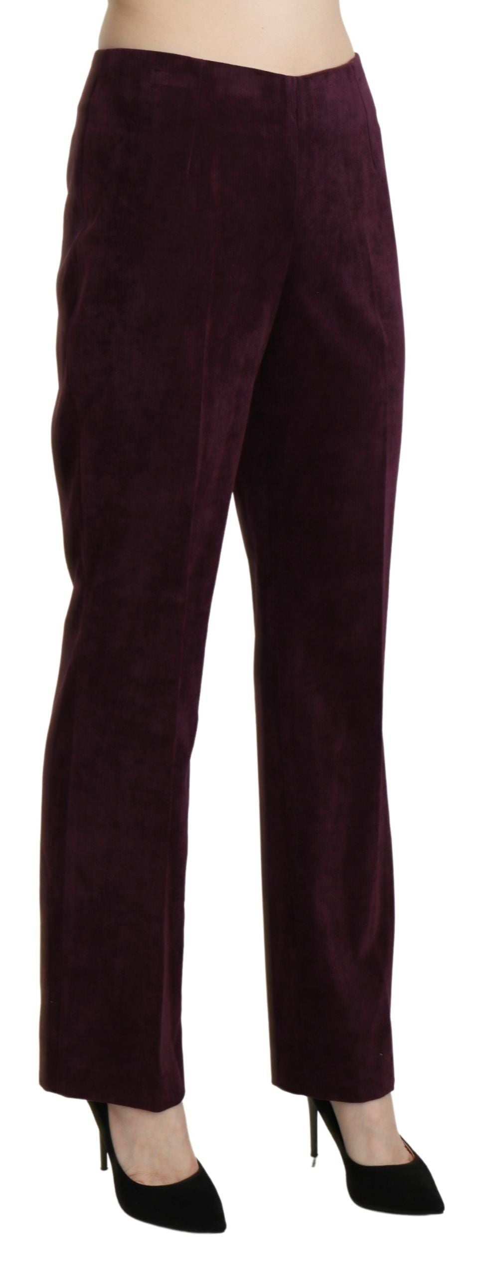BENCIVENGA Elegant High Waist Straight Purple Pants