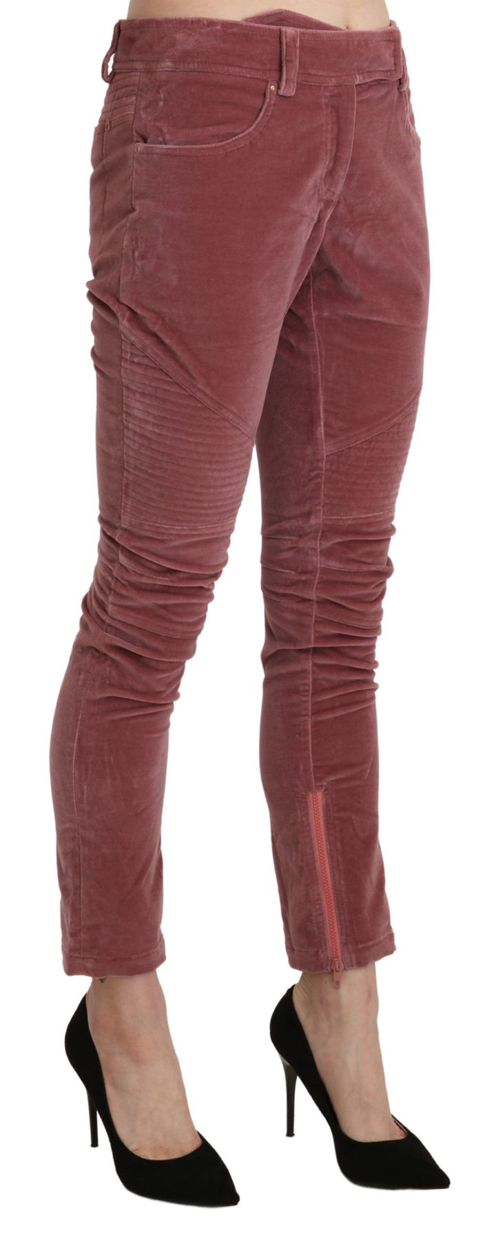 Ermanno Scervino Chic Red Mid Waist Skinny Trousers