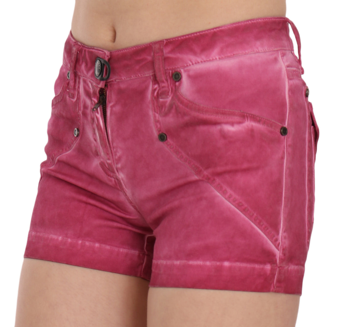 PLEIN SUD Chic Pink Washed Denim Shorts