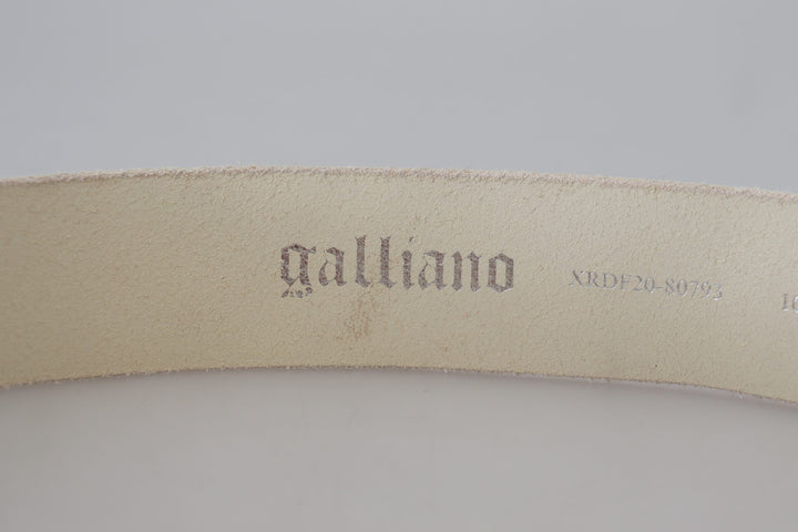 John Galliano Elegant Pink Leather Fashion Belt