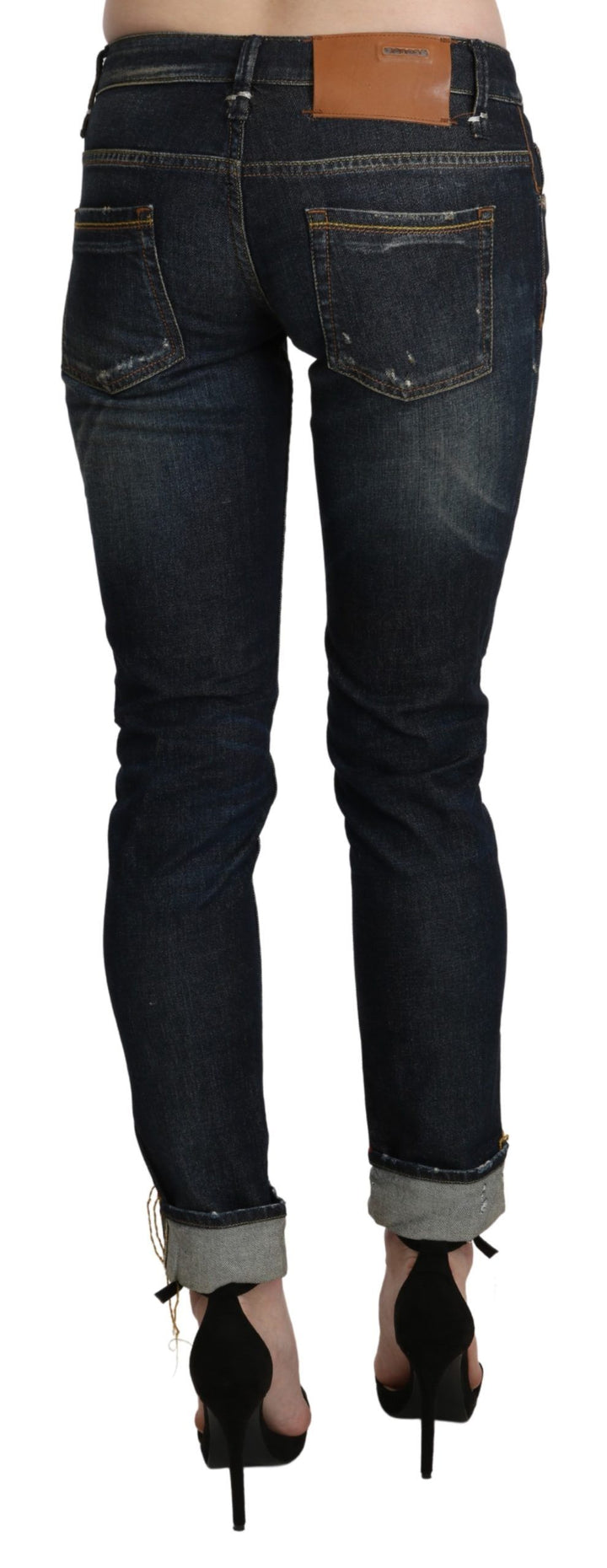 Acht Chic Dark Blue Skinny Cropped Jeans