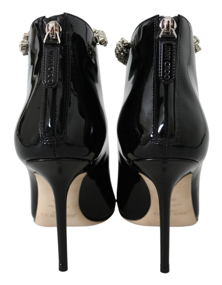Jimmy Choo Elegant Black Patent Heeled Boots