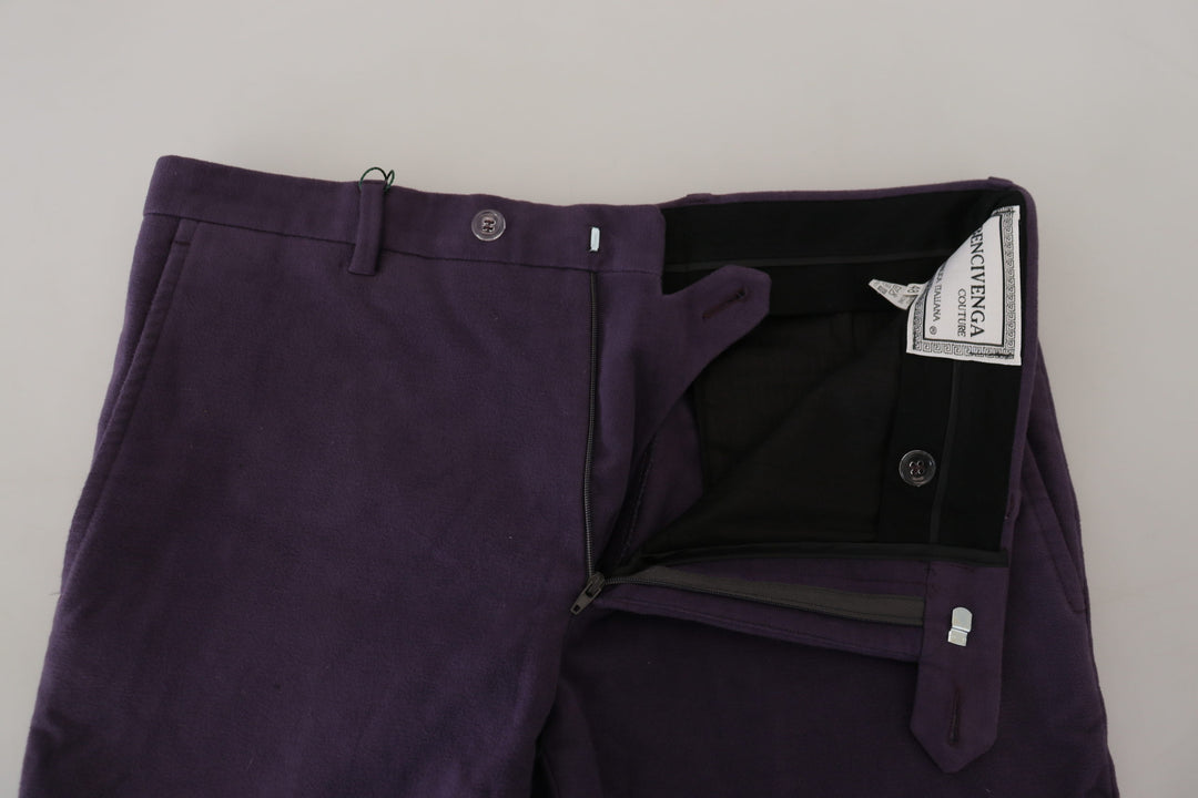 BENCIVENGA Elegant Purple Cotton Trousers
