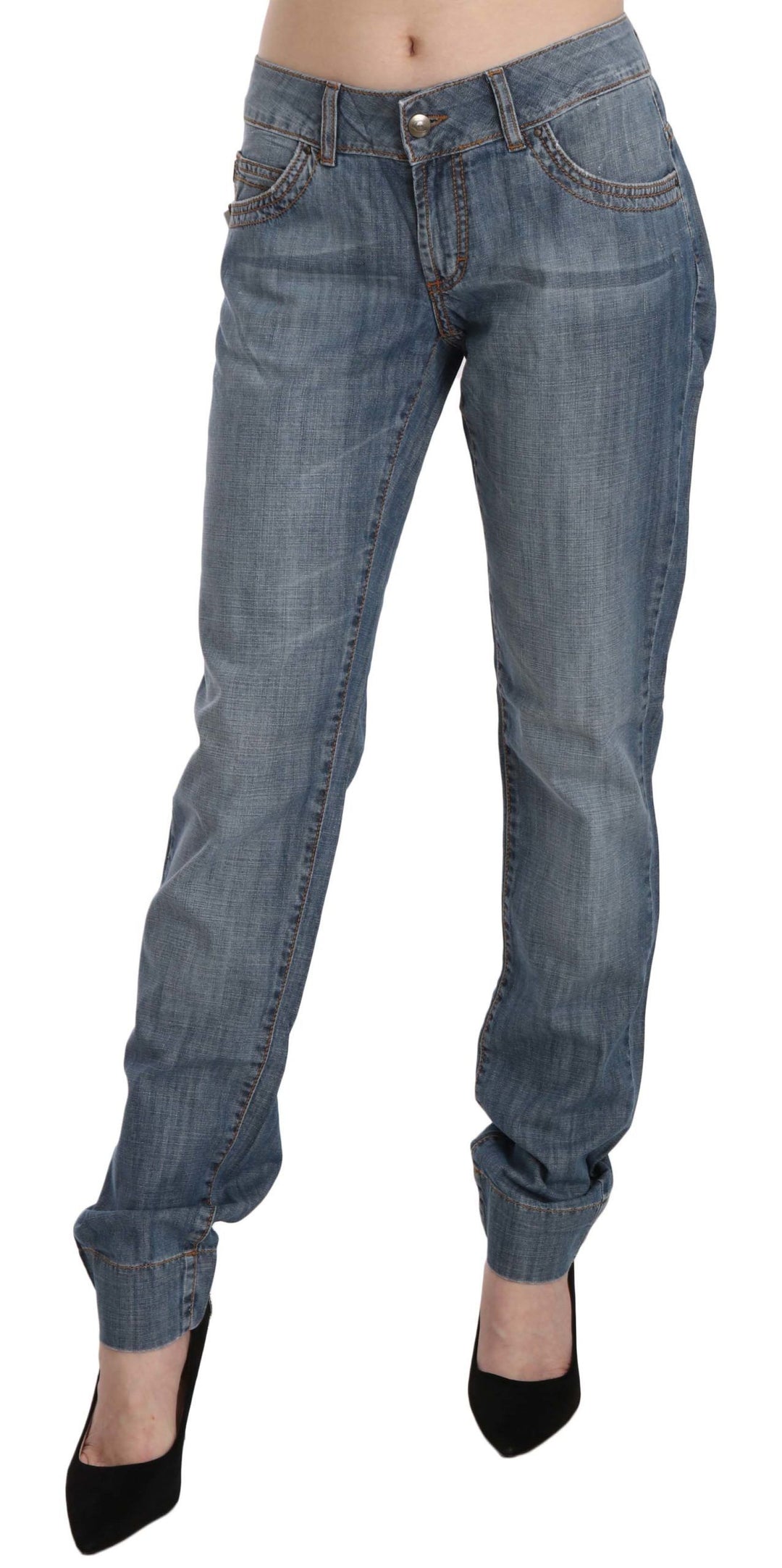Just Cavalli Chic Blue Washed Slim Fit Denim Jeans