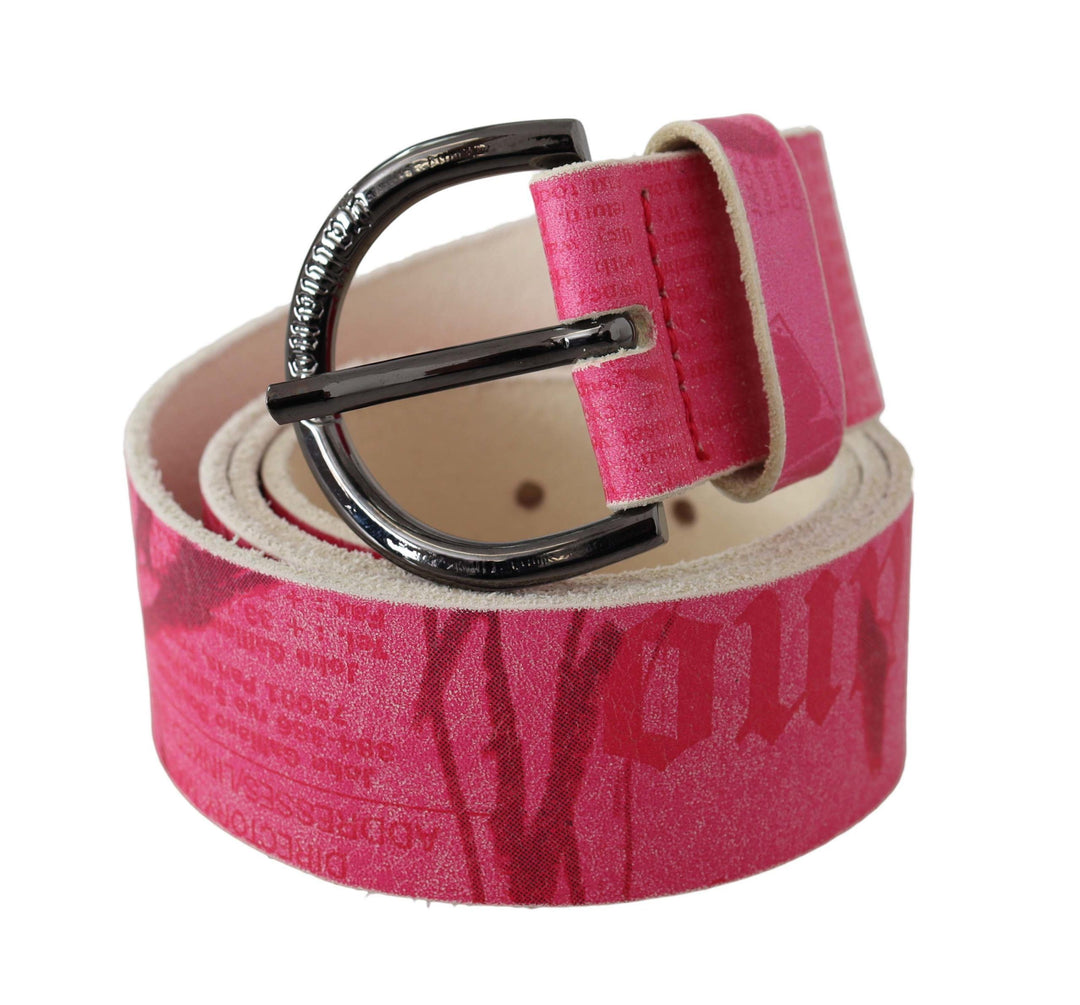 John Galliano Elegant Pink Leather Fashion Belt