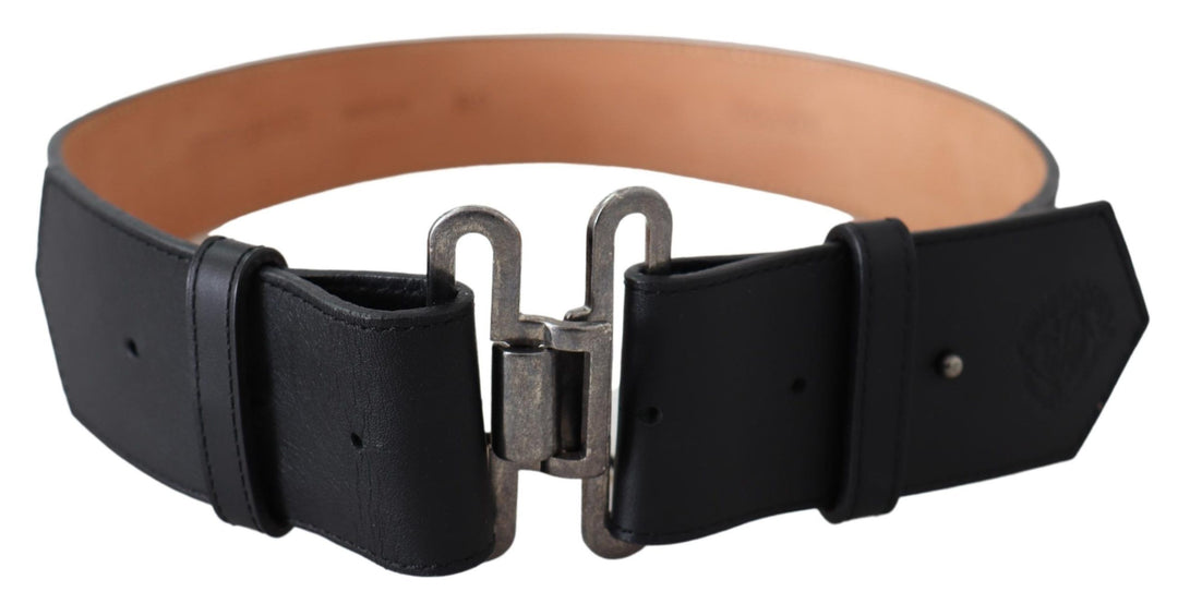 Ermanno Scervino Chic Leather Adjustable Black Belt