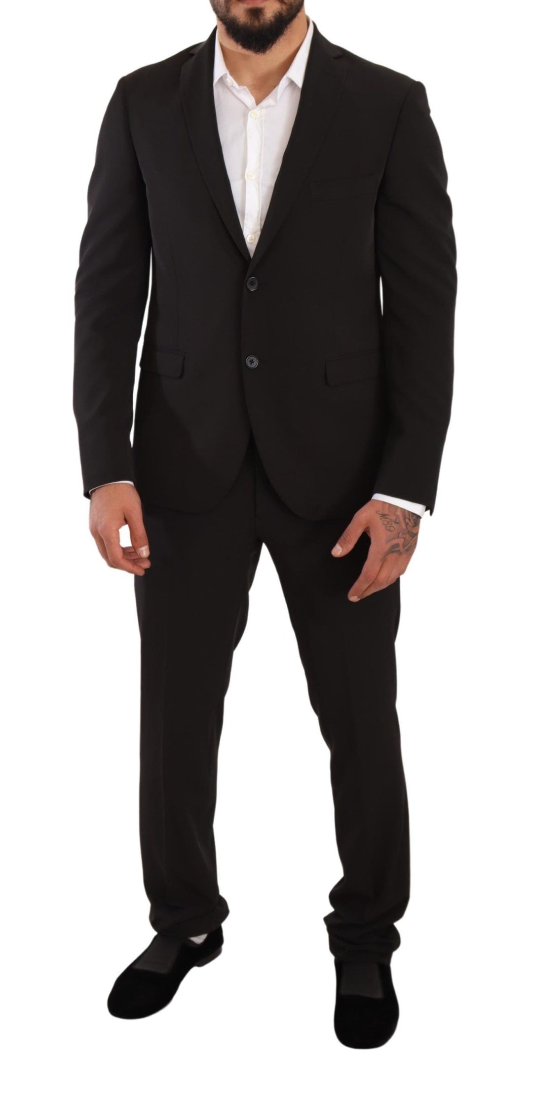 Domenico Tagliente Elegant Black Slim Fit Two-Piece Suit