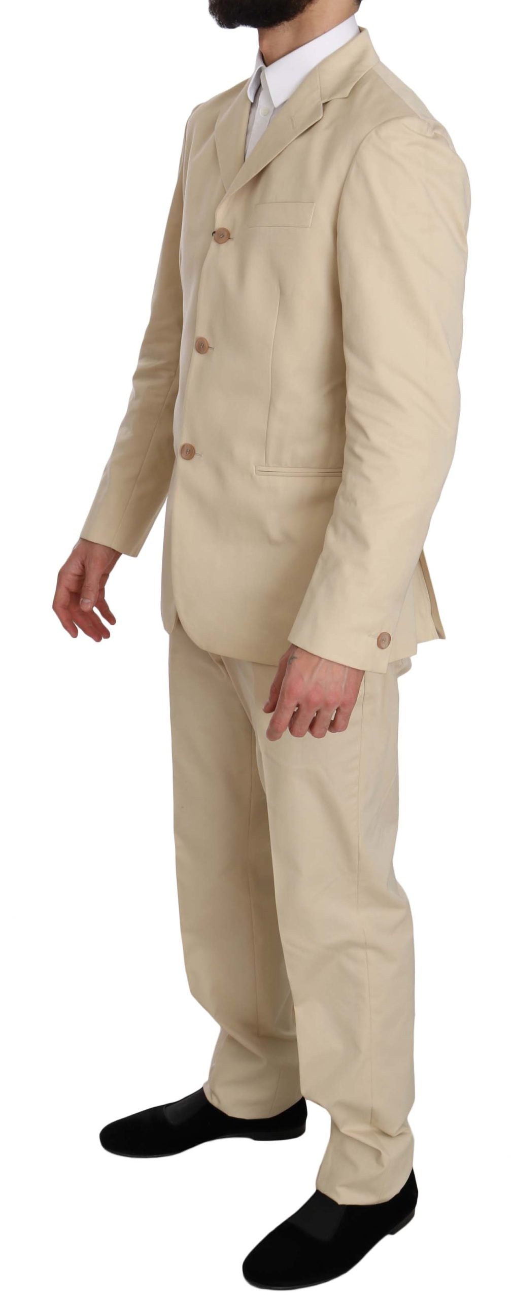 Romeo Gigli Beige Two-Piece Suit with Classic Elegance