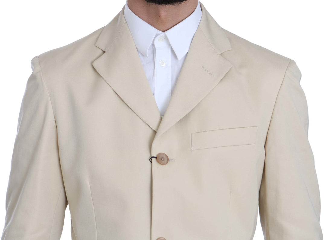 Romeo Gigli Beige Two-Piece Suit with Classic Elegance