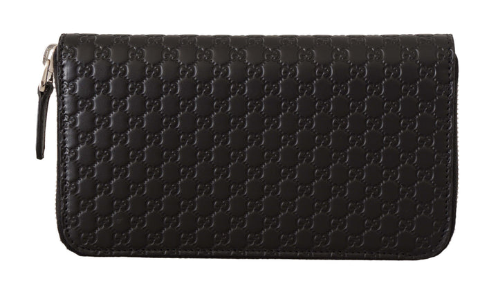 Gucci Elegant Black Leather Zip-Around Wallet