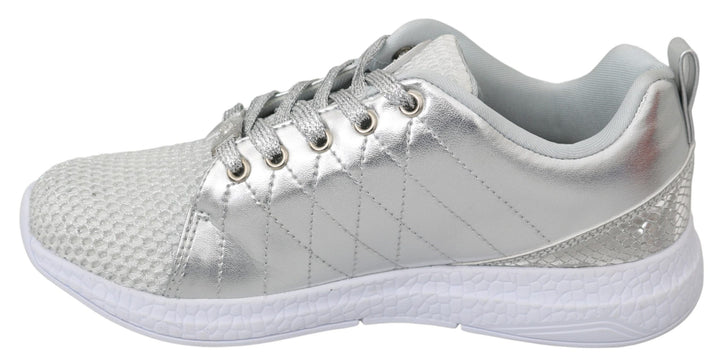 Philipp Plein Sleek Silver Sneakers for Trendsetters