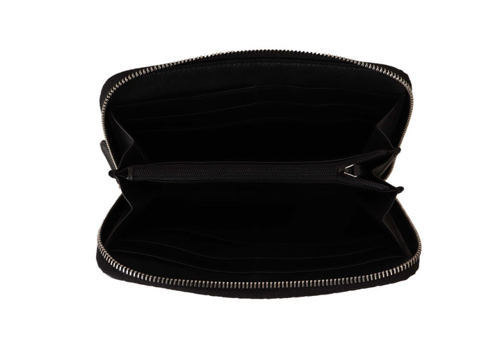 Gucci Elegant Black Leather Zip-Around Wallet