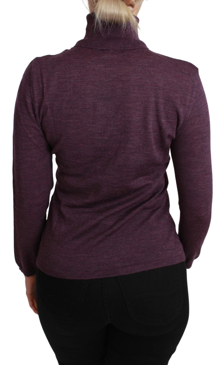 BYBLOS Elegant Turtleneck Wool Sweater in Purple