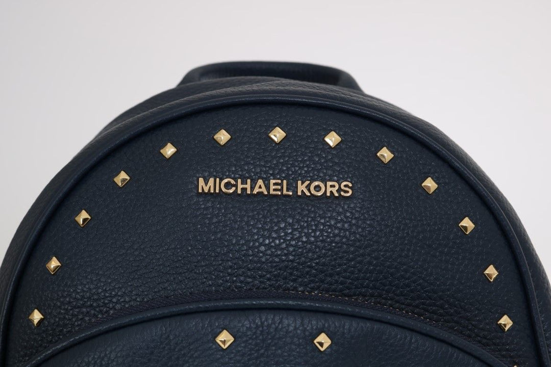 Michael Kors Elegant Leather ABBEY Backpack in Navy Blue