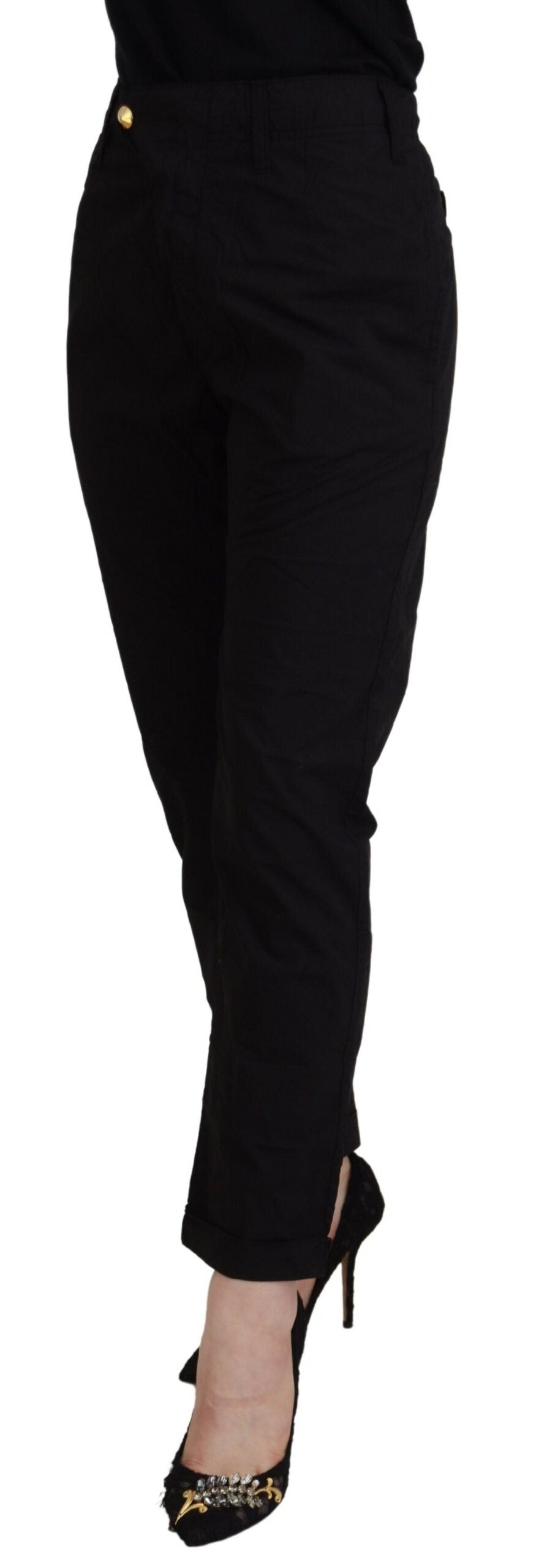 CYCLE Chic Tapered Black Cotton Pants