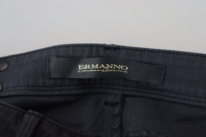 Ermanno Scervino Chic Low Waist Black Skinny Jeans