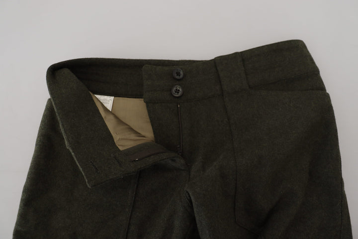 Ermanno Scervino Elegant Tapered Green Wool-Blend Pants