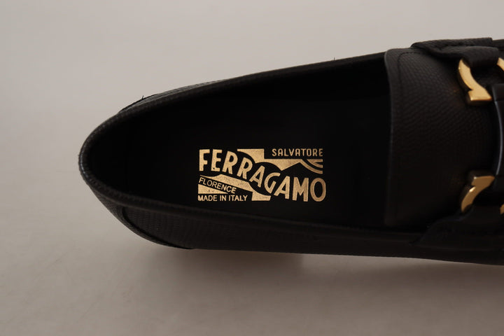 Salvatore Ferragamo Elegant Black Calf Leather Loafers