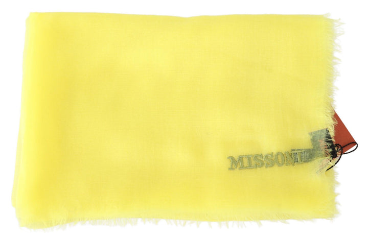 Missoni Opulent Cashmere Unisex Scarf In Vibrant Yellow