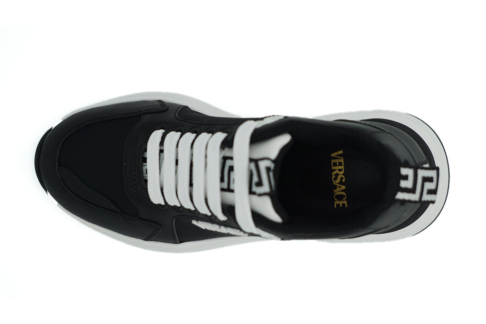 Versace Elegant Monochrome Leather Sneakers