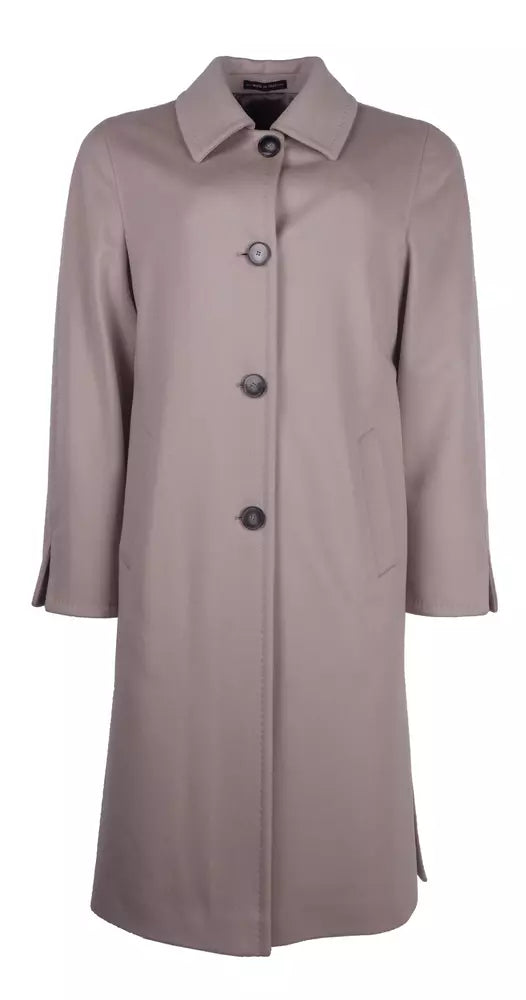 Made in Italy Elegant Virgin Wool Four-Button Coat