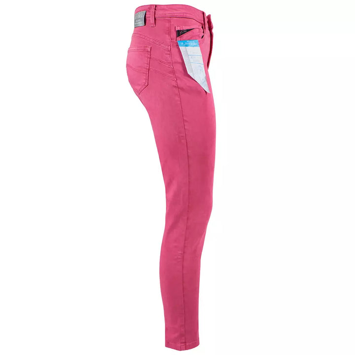 Yes Zee Chic Fuchsia Skinny Jeans with Mini Ankle Slits