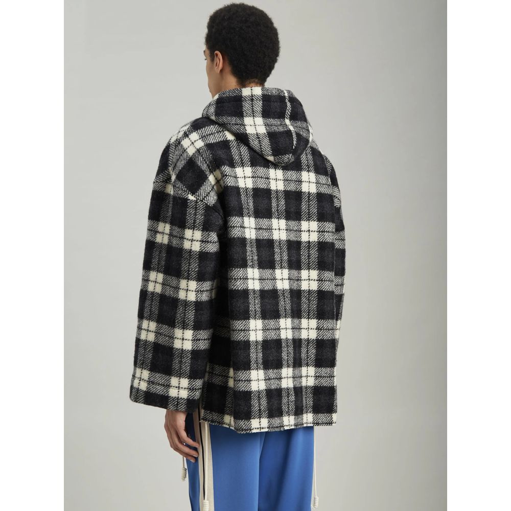Palm Angels Archival Check Cashmere Hooded Jacket