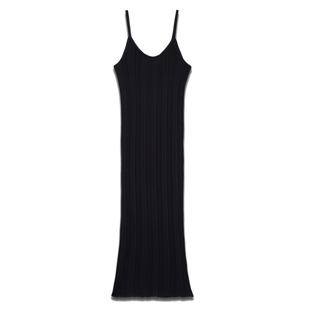 Palm Angels Sleeveless Long Knit Dress with Stripe Detail