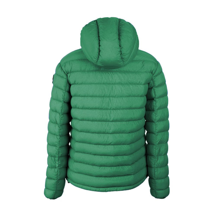 Centogrammi Chic Hooded Down Nylon Jacket in Lush Green
