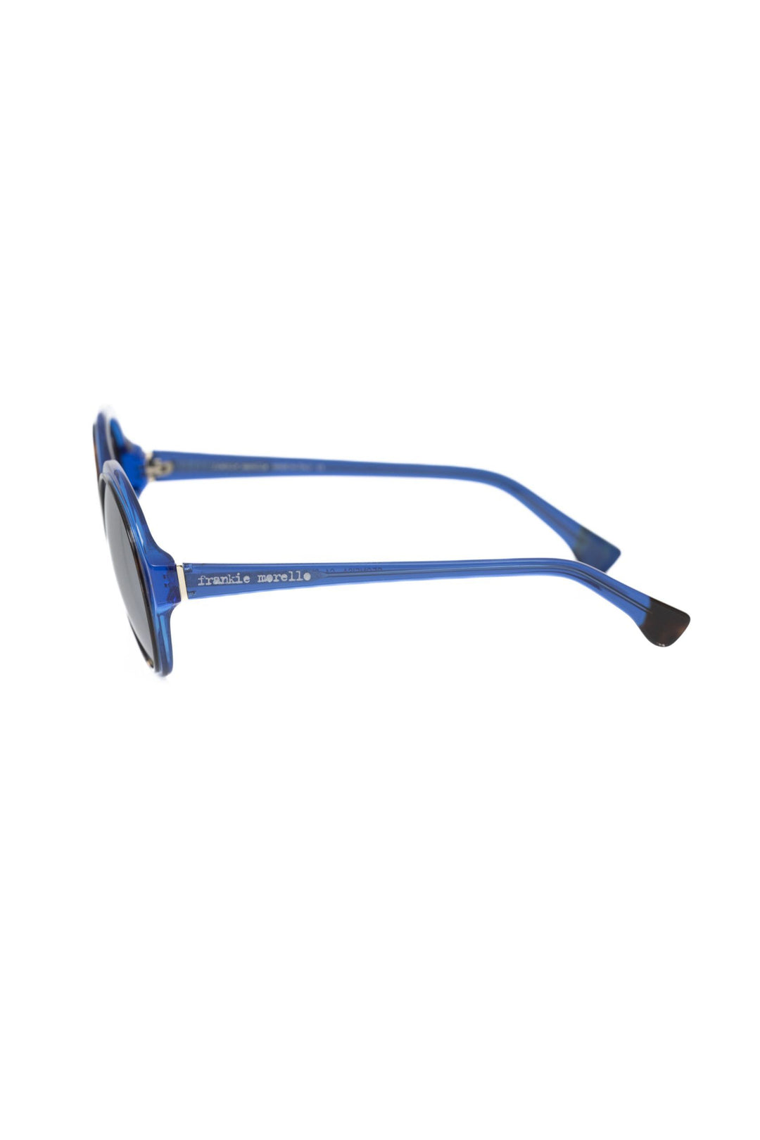 Frankie Morello Chic Transparent Blue Round Sunglasses