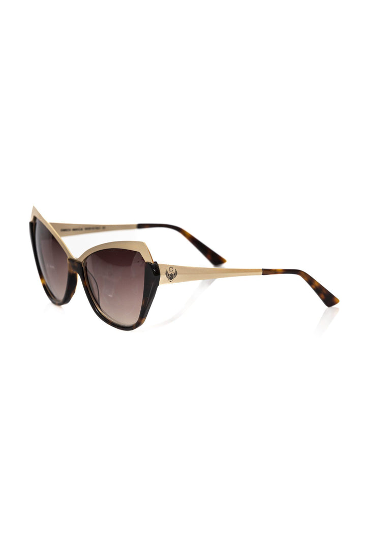 Frankie Morello Chic Cat Eye Sunglasses with Gold Accents