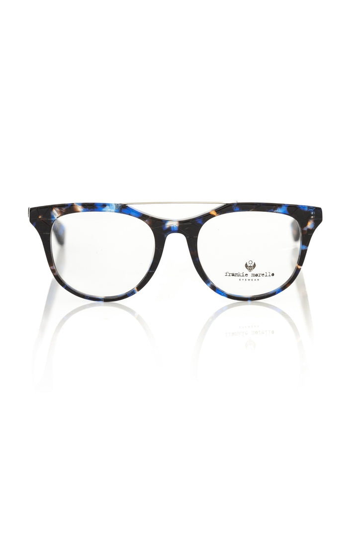 Frankie Morello Geometric Blue Havana Wayfarer Eyeglasses