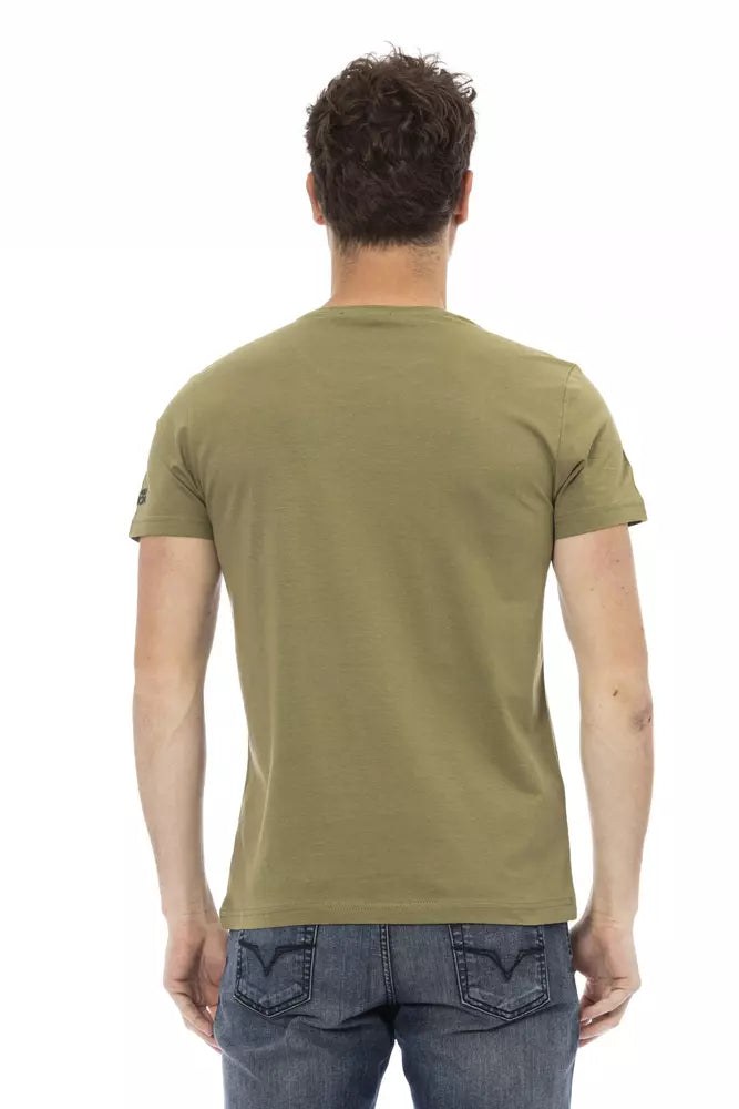 Trussardi Action Slim-Fit Green Tee with Front Print