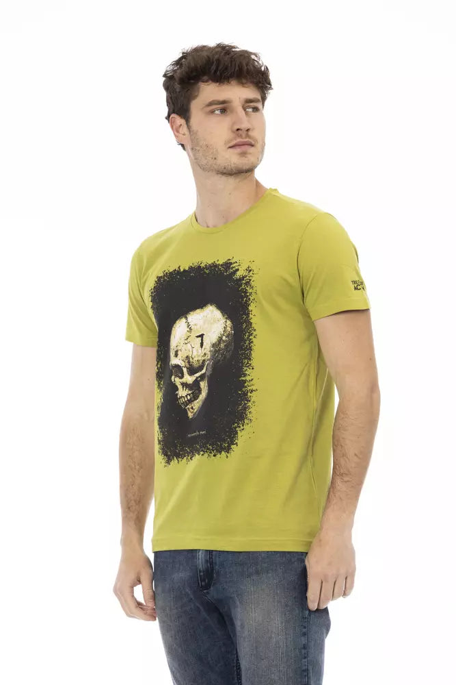 Trussardi Action Green Short Sleeve Tee with Graphic Charm