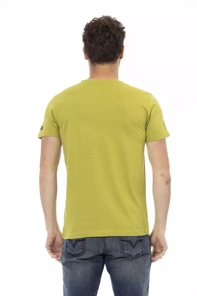 Trussardi Action Green Short Sleeve Tee with Graphic Charm