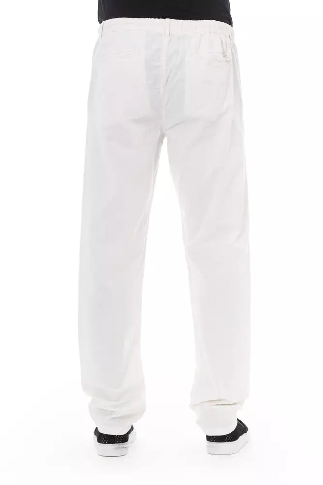 Baldinini Trend Elegant White Chino Trousers for the Modern Man