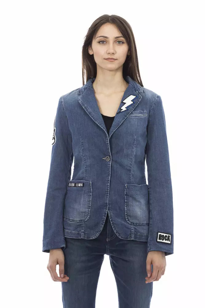 Baldinini Trend Chic Patchwork Denim Jacket