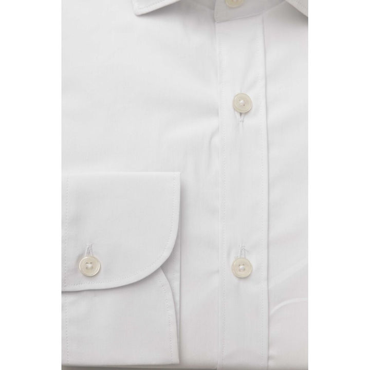 Bagutta Slim Fit French Collar White Shirt