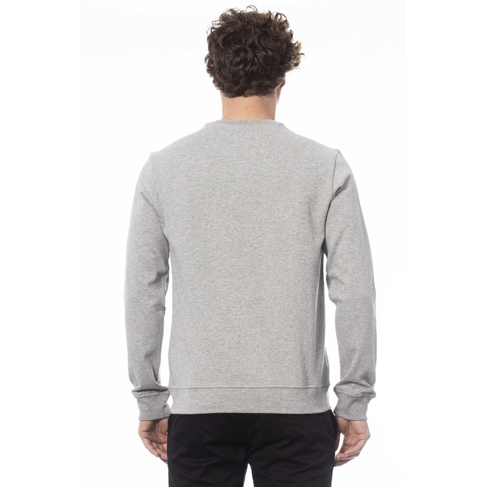 Trussardi Sophisticated Gray Ribbed Knit Sweatshirt