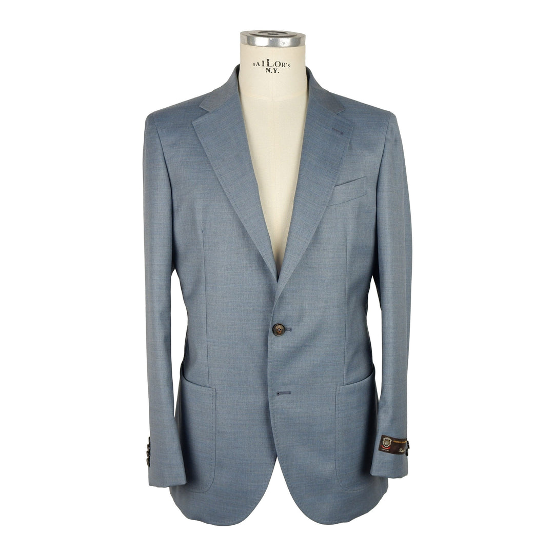 Emilio Romanelli Elegant Summer Men's Light Blue Wool Jacket
