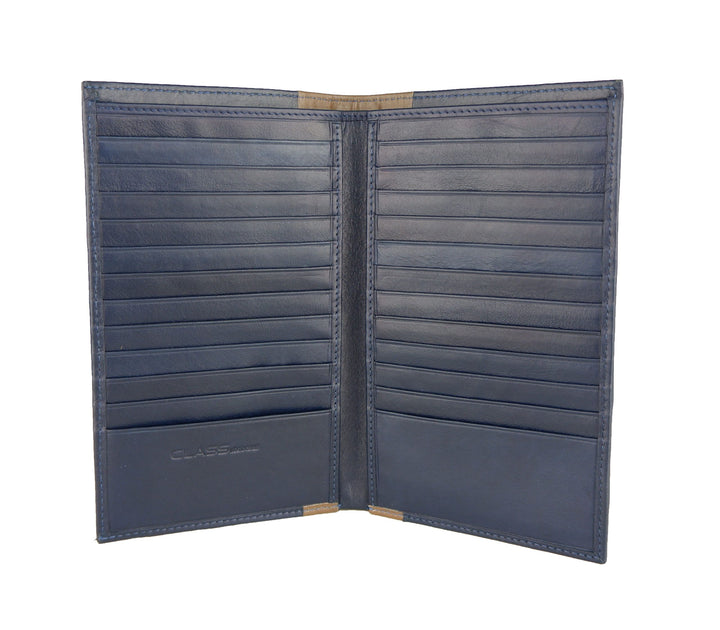 Cavalli Class Sleek Blue and Beige Leather Wallet