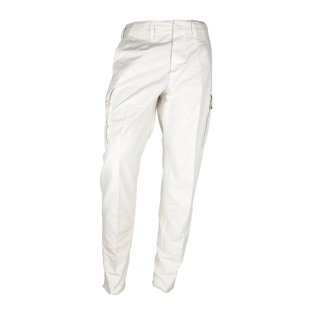 Don The Fuller Crisp White Cotton Men's Trousers with Cargo Pockets