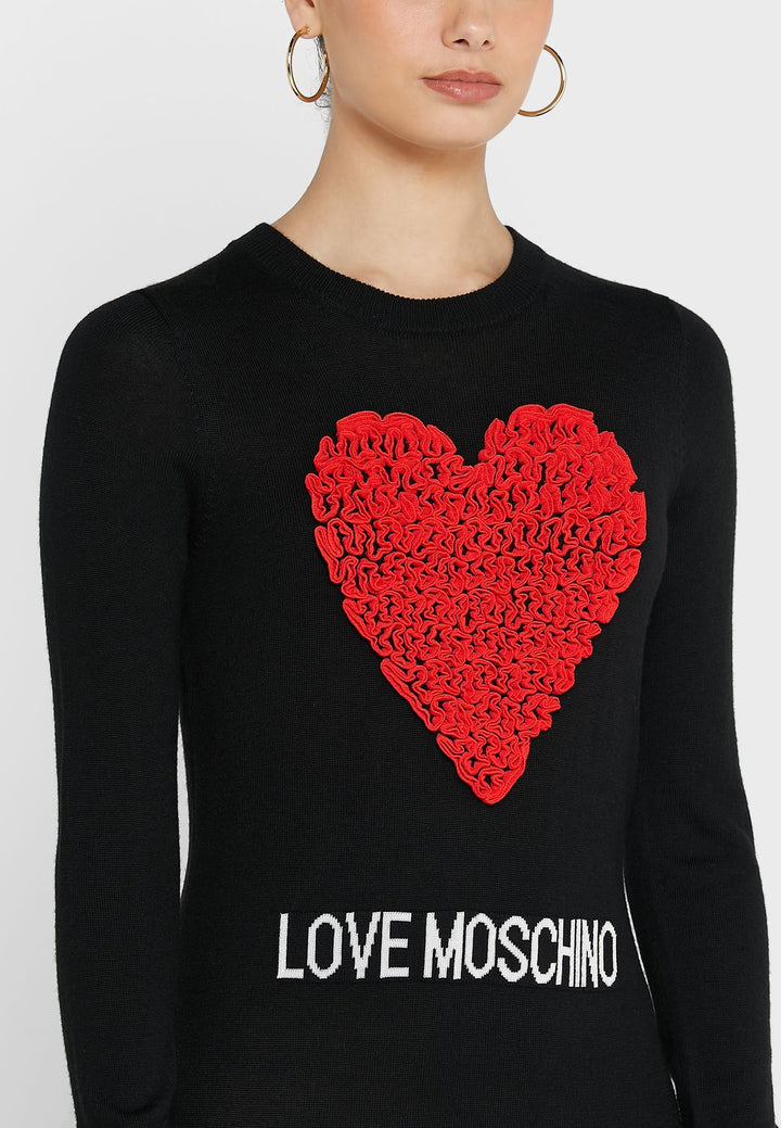 Love Moschino Enchanting Ruched Heart Knit Dress