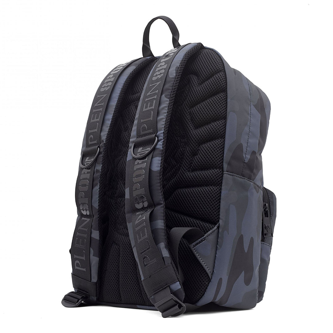 Plein Sport Sleek Grey Tiger Print Backpack