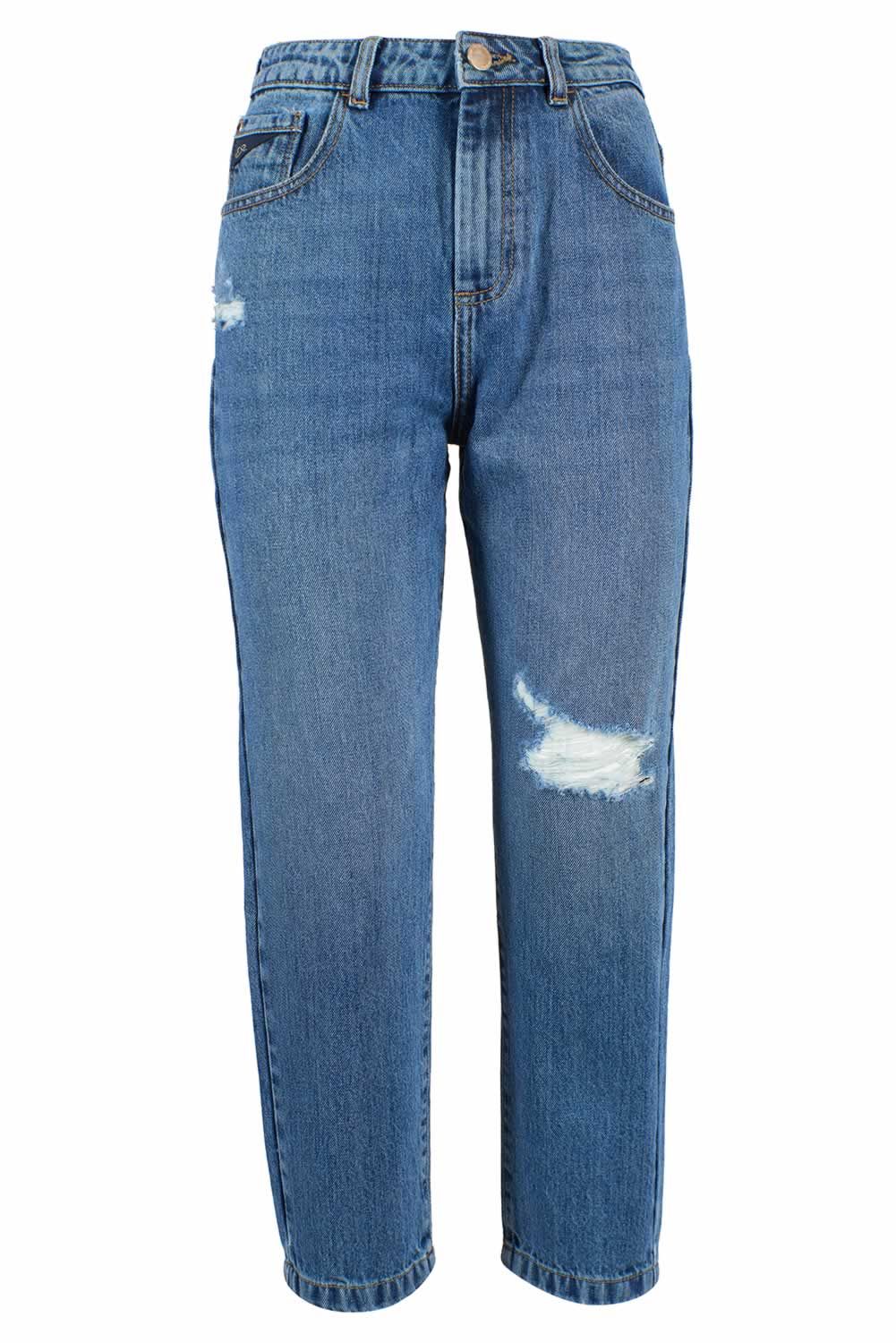 Yes Zee High-Waist Ripped Blue Jeans for Women